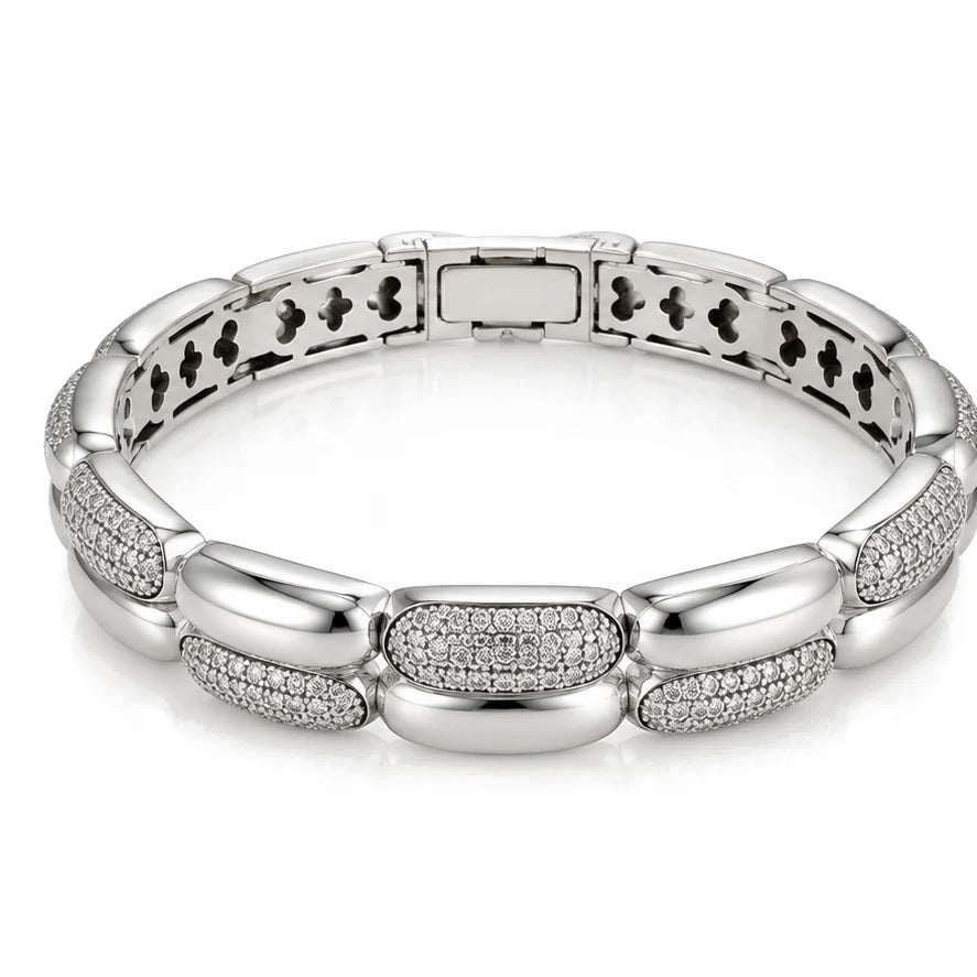 BRACELETE HVLT  PRATA CRAVEJADO